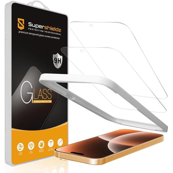 (2 Pack) Supershieldz Designed for iPhone 17 Pro (6.3 inch) Tempered Glass Screen Protector with (Easy Installation Tray) Anti Scratch, Bubble Free