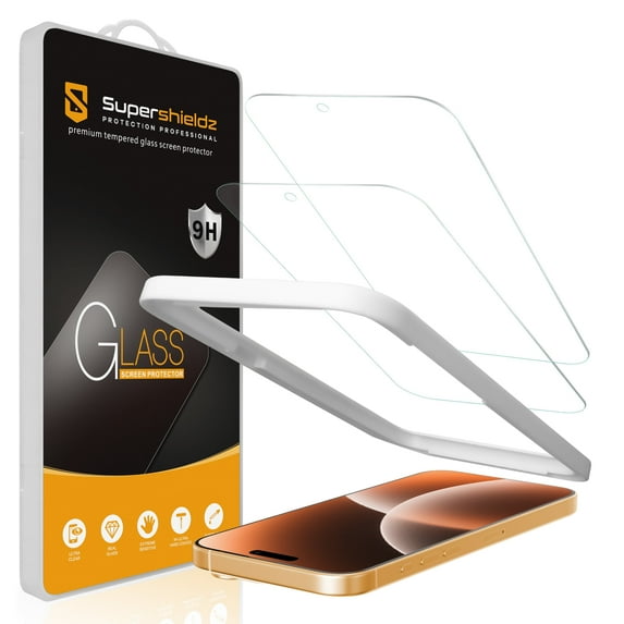(2 Pack) Supershieldz Designed for iPhone 17 Pro Max Tempered Glass Screen Protector with (Easy Installation Tray) Anti Scratch, Bubble Free