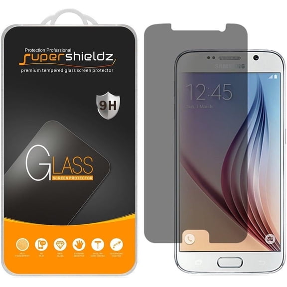 (2 Pack) Supershieldz (Privacy) Anti Spy Screen Protector Designed for Samsung Galaxy S6, Tempered Glass, Anti Scratch, Bubble Free