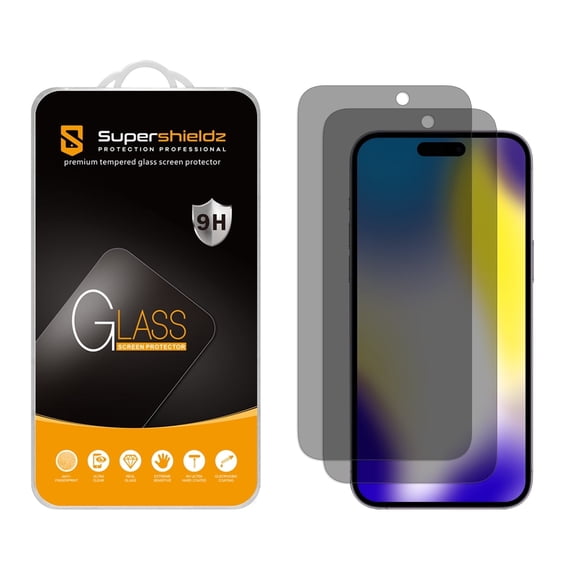 Supershieldz Designed for iPhone 15 Pro Max (6.7 inch) (Privacy) Anti Spy Tempered Glass, Anti Scratch, Bubble Free (2 Pack)