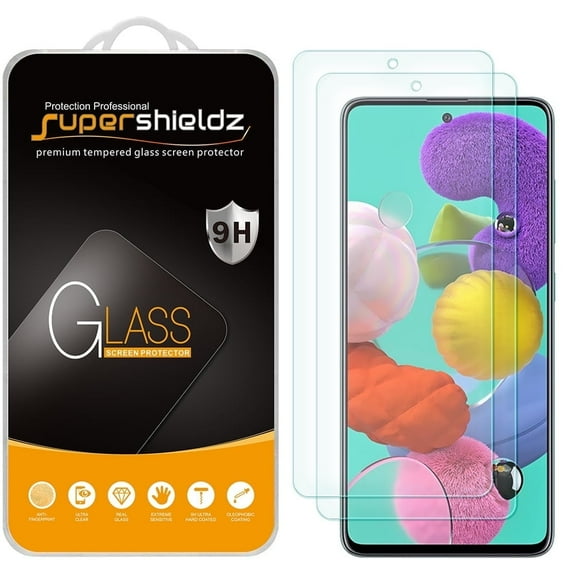 (2 Pack) Supershieldz Designed for Samsung Galaxy A51 / A51 5G / A51 5G UW / A53 5G Tempered Glass Screen Protector, Anti-Scratch, Anti-Fingerprint, Bubble Free