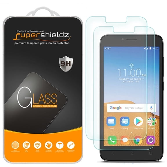 [2-Pack] Supershieldz for Alcatel Tetra Tempered Glass Screen Protector, Anti-Scratch, Anti-Fingerprint, Bubble Free
