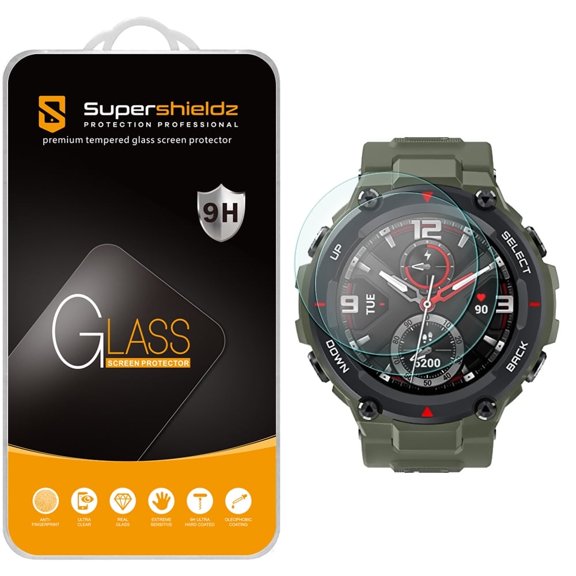 [2-Pack] Supershieldz for Amazfit T-Rex Pro / Amazfit T-Rex Tempered Glass Screen Protector, Anti-Scratch, Anti-Fingerprint, Bubble Free