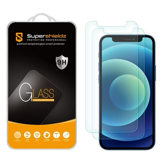 [2-Pack] Supershieldz for Apple iPhone 12 Mini (5.4 inch) Tempered Glass Screen Protector, Anti-Scratch, Anti-Fingerprint, Bubble Free