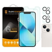 (2-Pack) Supershieldz Designed for Apple iPhone 13 Mini (5.4 inch) + Camera Lens Tempered Glass Screen Protector, Anti-Scratch, Bubble Free