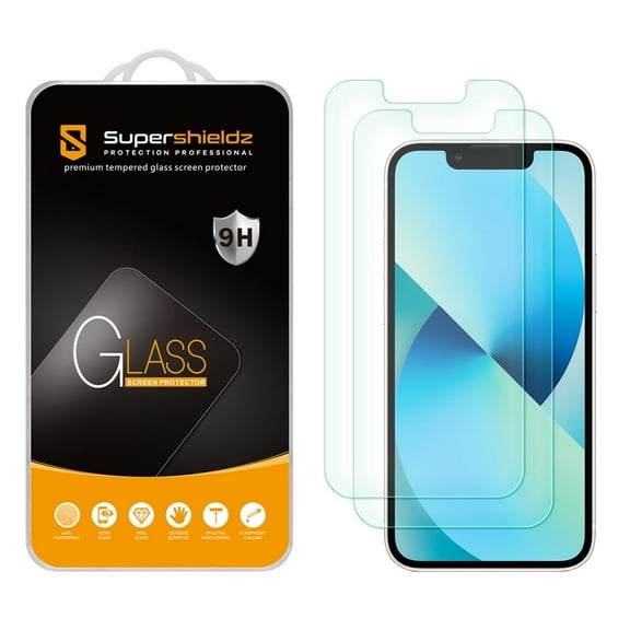 [2-Pack] Supershieldz for Apple iPhone 13 Mini (5.4 inch) Tempered Glass Screen Protector, Anti Scratch, Bubble Free