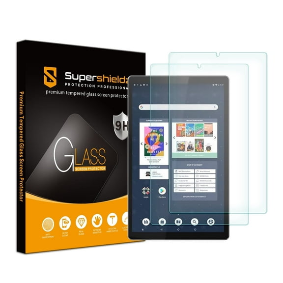 [2-Pack] Supershieldz for Barnes & Noble Nook 10" HD Tablet Tempered Glass Screen Protector, Anti-Scratch, Anti-Fingerprint, Bubble Free