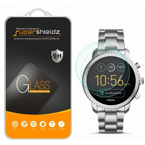 [2-Pack] Supershieldz for Fossil Q Explorist Gen 3 Tempered Glass Screen Protector, Anti-Scratch, Anti-Fingerprint, Bubble Free