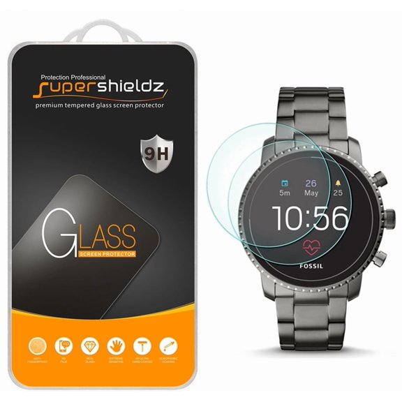[2-Pack] Supershieldz for Fossil Q Explorist HR (Gen 4) Tempered Glass Screen Protector, Anti-Scratch, Anti-Fingerprint, Bubble Free