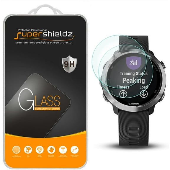 [2-Pack] Supershieldz for Garmin Forerunner 645 / Forerunner 645 Music Tempered Glass Screen Protector, Anti-Scratch, Anti-Fingerprint, Bubble Free
