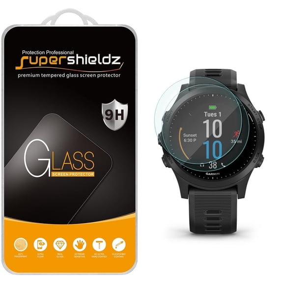 [2-Pack] Supershieldz for Garmin Vivomove 3/ Forerunner 945 Tempered Glass Screen Protector, Anti-Scratch, Anti-Fingerprint, Bubble Free