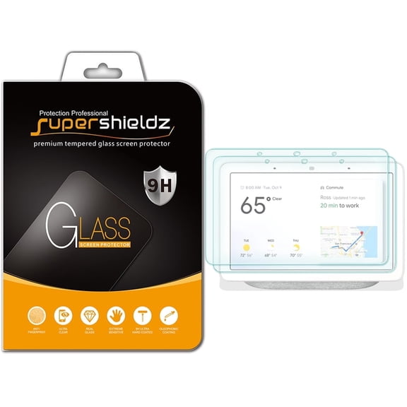 [2-Pack] Supershieldz for Google Home Hub / Nest Hub 7 inch Tempered Glass Screen Protector, Anti-Scratch, Anti-Fingerprint, Bubble Free