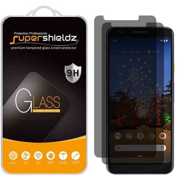 Supershieldz Designed for Google Pixel 3a (Privacy) Anti Spy Tempered Glass, Anti Scratch, Bubble Free (2 Pack)