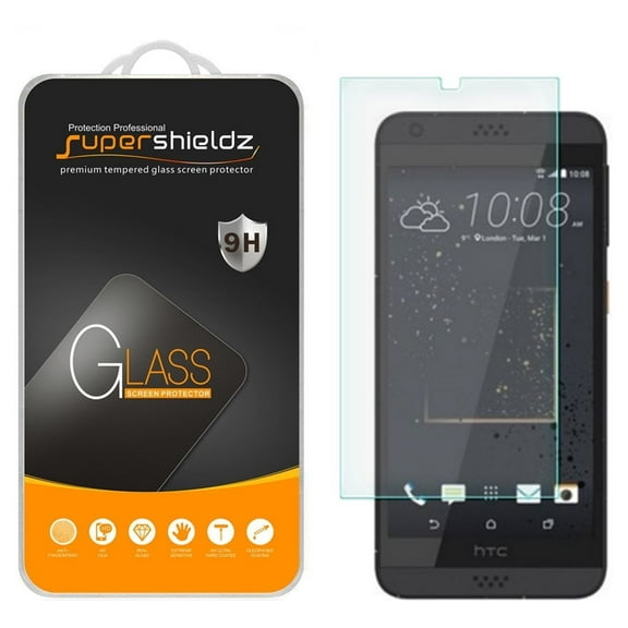 [2-Pack] Supershieldz for HTC Desire 630 Tempered Glass Screen Protector, Anti-Scratch, Anti-Fingerprint, Bubble Free
