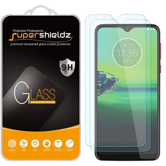 [2-Pack] Supershieldz for Motorola Moto G8 Play Tempered Glass Screen Protector, Anti-Scratch, Anti-Fingerprint, Bubble Free