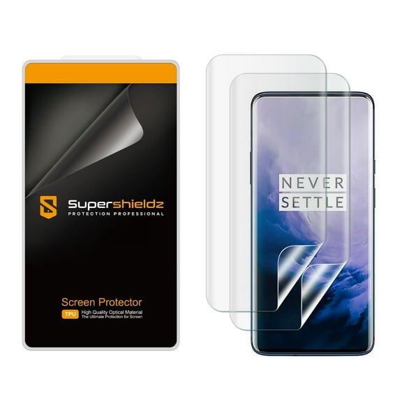 [2-Pack] Supershieldz for OnePlus 7 Pro/ OnePlus 7T Pro Screen Protector, Anti-Bubble High Definition (HD) Clear Shield
