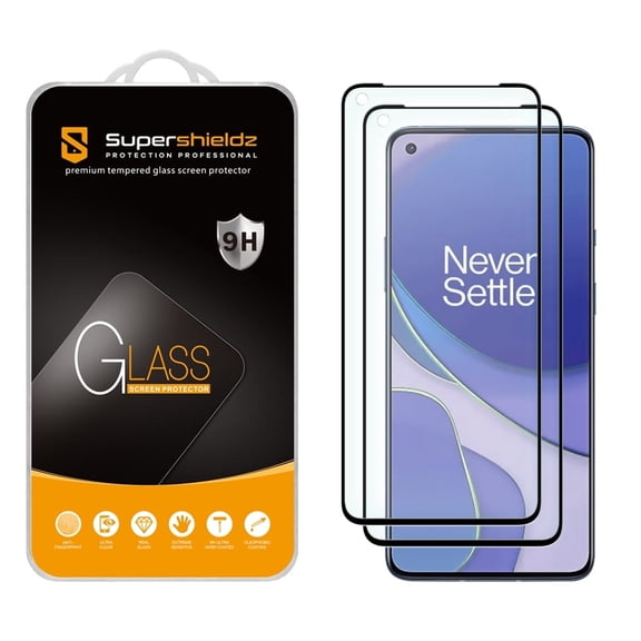 Supershieldz Designed for OnePlus 9 Lite Tempered Glass Screen Protector, Anti Scratch, Bubble Free (Black) (2 Pack)