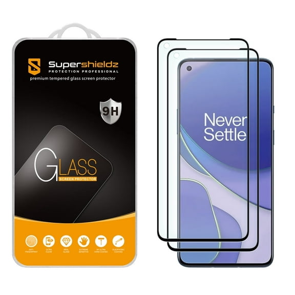 (2-Pack) Supershieldz Designed for OnePlus 9 Lite [Full Screen Coverage] Tempered Glass Screen Protector, Anti-Scratch, Bubble Free (Black Frame)