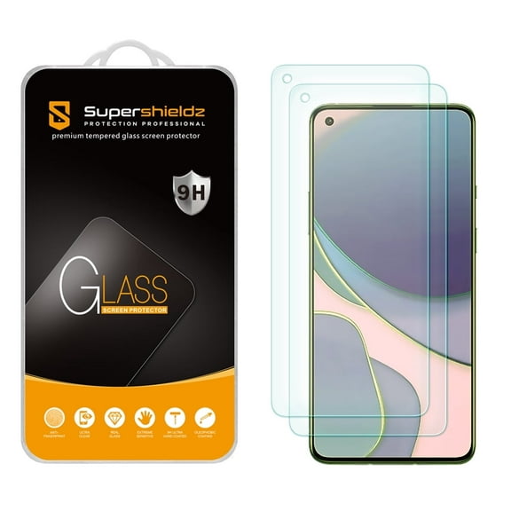 [2-Pack] Supershieldz for OnePlus 9 Lite Tempered Glass Screen Protector, Anti-Scratch, Anti-Fingerprint, Bubble Free