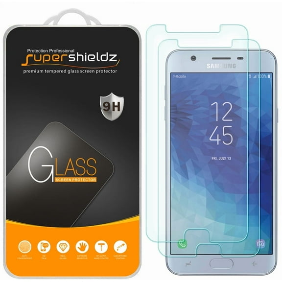 [2-Pack] Supershieldz for Samsung Galaxy J7 Star / J7 Refine Tempered Glass Screen Protector, Anti-Scratch, Anti-Fingerprint, Bubble Free