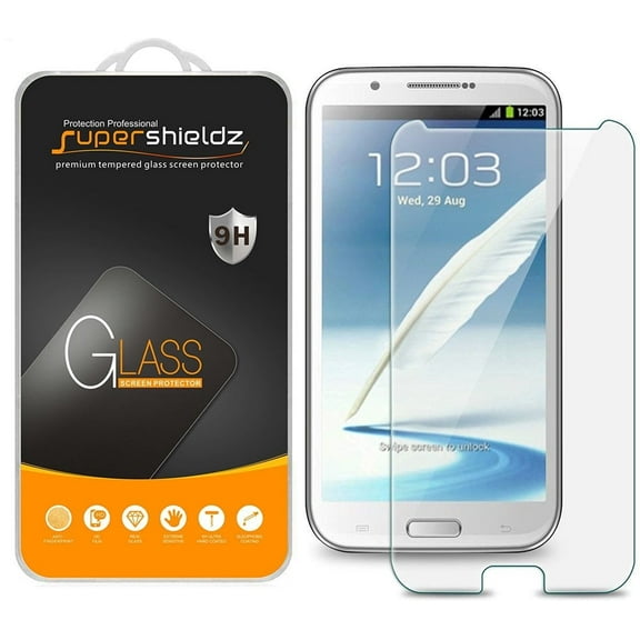 [2-Pack] Supershieldz for Samsung Galaxy Note 2 N7100 Tempered Glass Screen Protector, Anti-Scratch, Anti-Fingerprint, Bubble Free