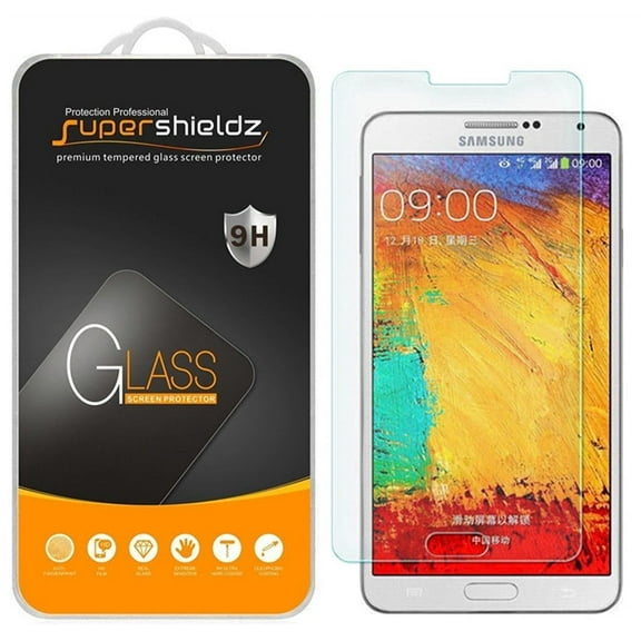 [2-Pack] Supershieldz for Samsung Galaxy Note 3 Tempered Glass Screen Protector, Anti-Scratch, Anti-Fingerprint, Bubble Free