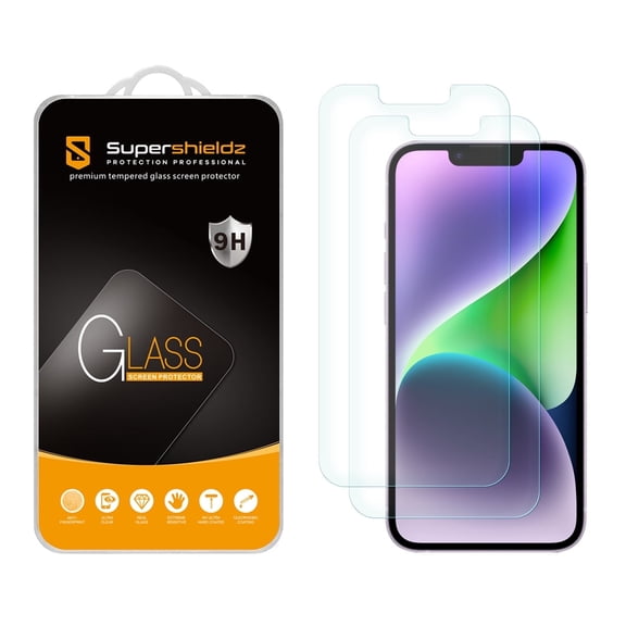 [2-Pack] Supershieldz for iPhone 17e, 16e, 14, 13, 13 Pro (6.1 inch) Tempered Glass Screen Protector, Anti Scratch, Bubble Free