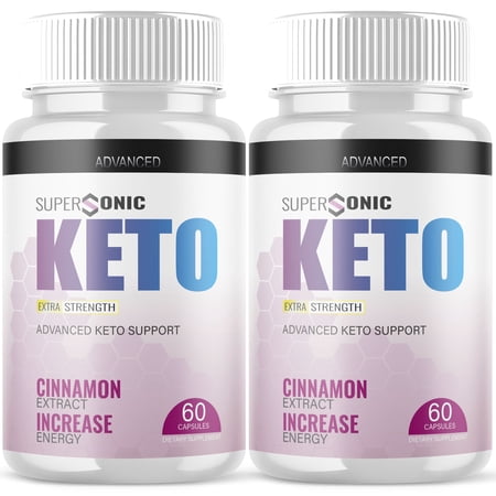 (2 Pack) Supersonic Keto - Supplement for Weight Loss - Energy & Focus Boosting Dietary Supplements for Weight Management & Metabolism - Advanced Fat Burn Raspberry Ketones Pills - 120 Capsules