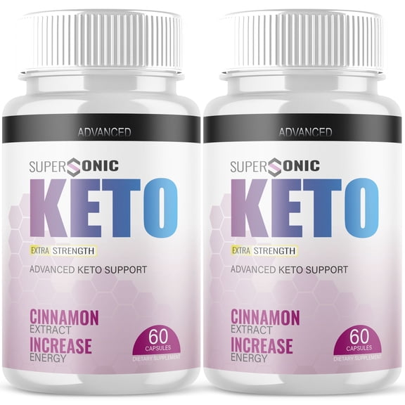 (2 Pack) Supersonic Keto - Supplement for Weight Loss - Energy & Focus Boosting Dietary Supplements for Weight Management & Metabolism - Advanced Fat Burn Raspberry Ketones Pills - 120 Capsules