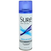 2 Pack Sure Anti-Perspirant Deodorant Aerosol Spray Regular Scent 6oz Each