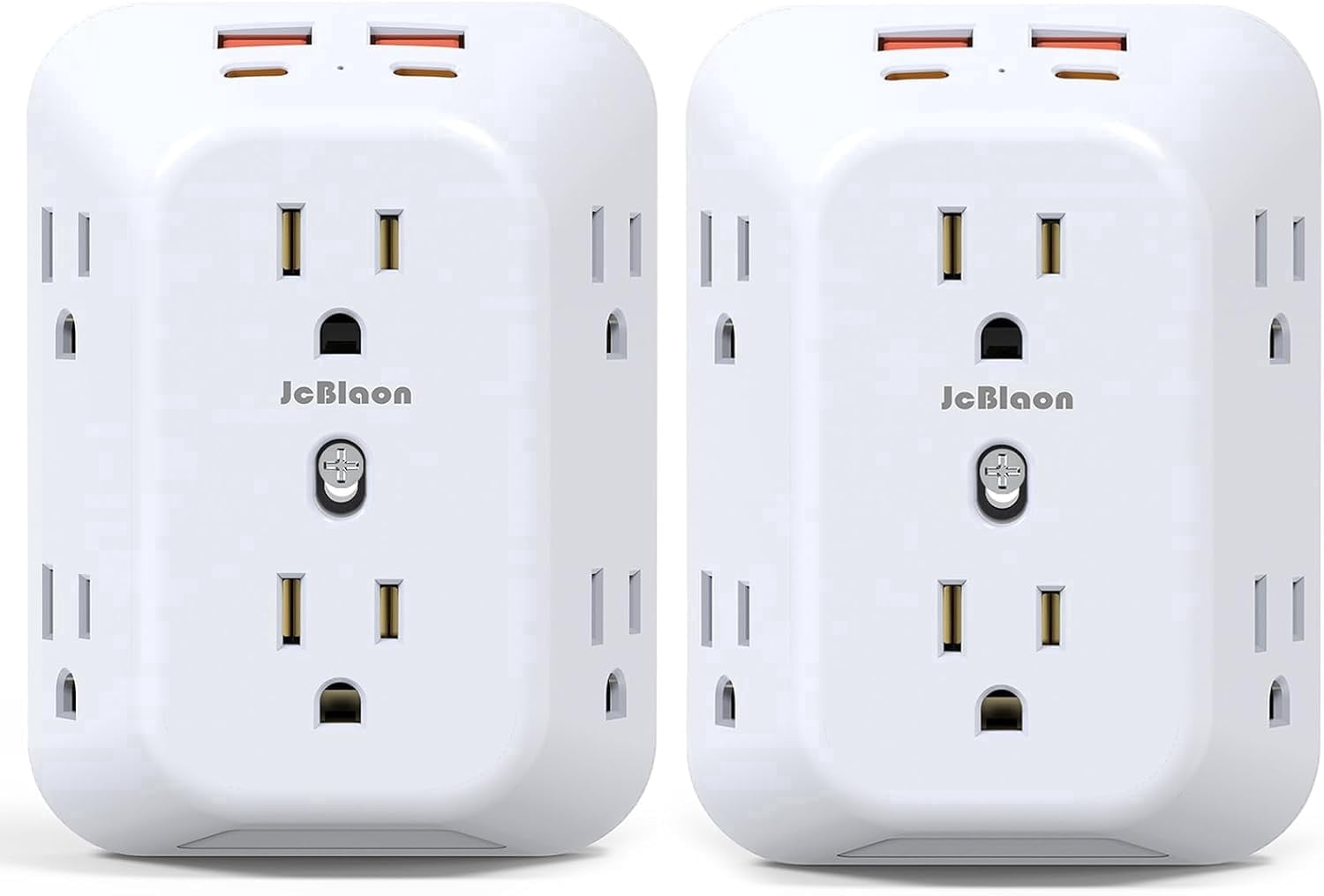 2-Pack Surge Protector Outlet Extender, Outlet Splitter, 6 AC Multi ...
