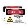 thumbnail image 1 of (2 Pack) Suspended Load Authorized Personnel Only OSHA Danger Sign 10 Inch X 7 Inch Plastic Sign, Weather Resistant, UV Protected for Workplace, Business, and Construction Site, Made in, 1 of 8