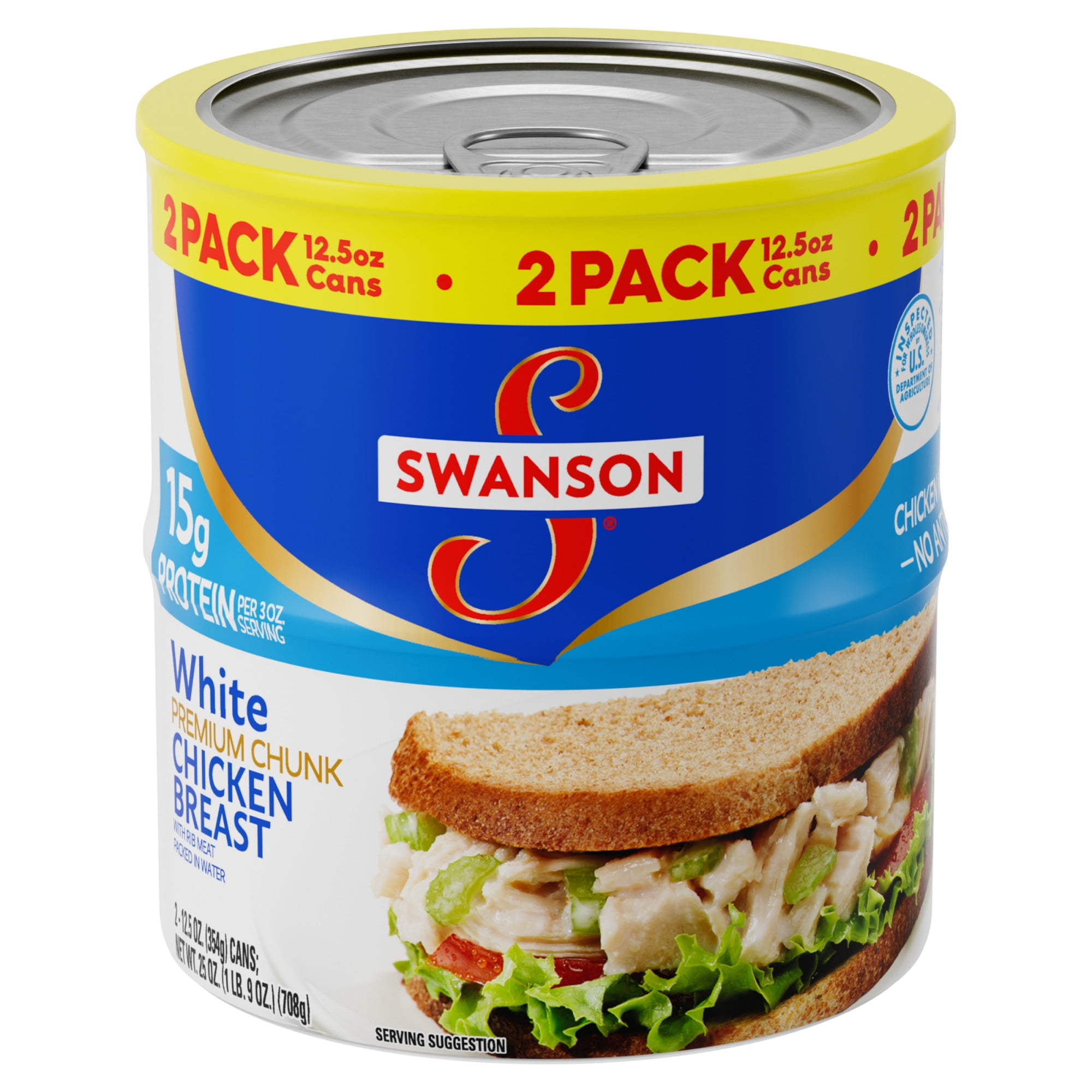 (2 Pack) Swanson White Premium Chunk Canned Chicken Breast in Water