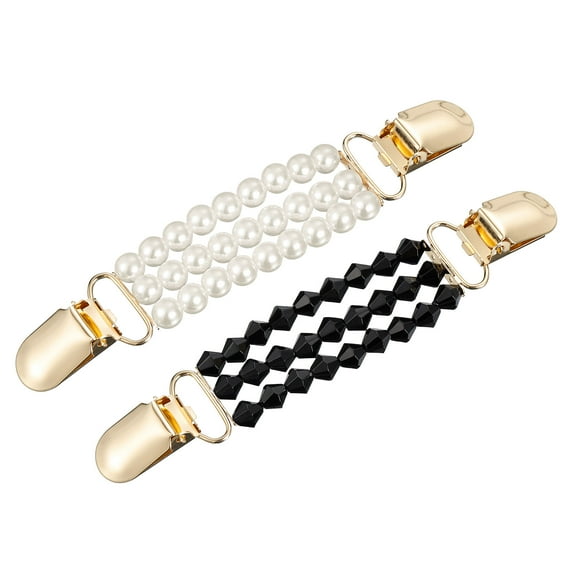 Uxcell 2 Pack Sweater Clips Cardigan Clips Dress Clips Back Clips for Women(White, Black)