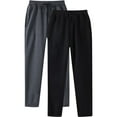 thumbnail image 1 of 2 Pack Sweatpants for Men Workout Athletic Track Pants with Pockets Casual Elastic Waist Wide Leg Pants, L, 1 of 7
