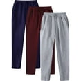 thumbnail image 1 of 2 Pack Sweatpants for Men with Pockets and Drawstring Fleece Lined Pants Casual Solid Color Elastic Waist Straight Leg Athletic Workout Trousers, 1 of 7