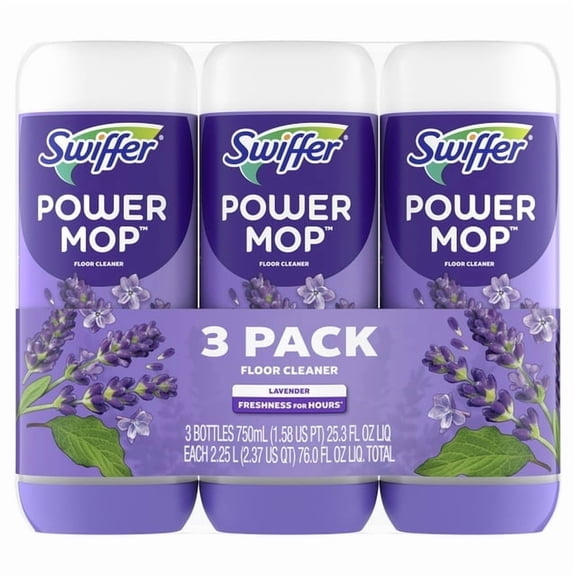 2 Pack Swiffer Power Mop Floor Cleaning Solution with Lavender Scent, 25.3 fl oz, 3 Count