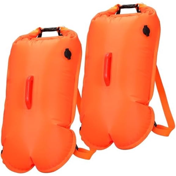2 Pack Swim Buoy Float Swim Bubble 28l Safety Highly Visible Tow Float with Adjustable Waist Belt Watertight Dry Bag for Open Water Swimmer Triathletes Train Kayakers Snorkeler