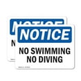 thumbnail image 1 of (2 Pack) No Swimming No Diving OSHA Notice Sign 5 Inch X 3.5 Inch Vinyl Label Decal Sticker Weather Resistant, UV Protected for Workplace, Business, and Construction Site, Made in the, 1 of 7