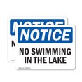 thumbnail image 1 of (2 Pack) No Swimming In The Lake OSHA Notice Sign 18 Inch X 12 Inch Vinyl Label Decal Sticker Weather Resistant, UV Protected for Workplace, Business, and Construction Site, Made in the, 1 of 6