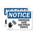 thumbnail image 1 of (2 Pack) Swinging Gate Has Pinch Points Sign, 1 of 7