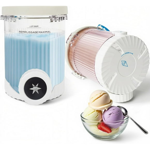 2 Pack Swirl CREAMi Pint and Lids Compatible with Ninja Swirl NC700 Series Ice Cream Machines, BPA Free and Dishwasher Safe