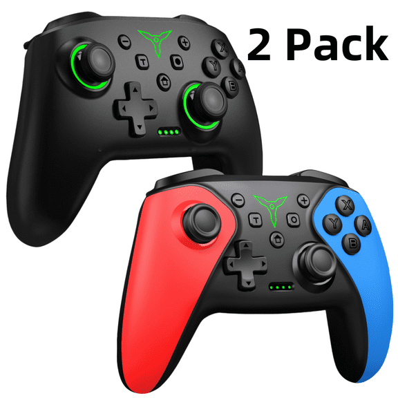 2 Pack Switch Controller,QQV Switch 2 Controller Replacement for Switch Pro Controller,Switch Controllers Remote with Adjustable TURBO and Dual Motor Vibration