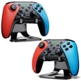 thumbnail image 1 of 2 Pack Switch Controller, QQV Wireless Switch Pro Controller for Nintendo Switch 2/Switch/Lite/OLED/IOS/PC with Programmable, Wake-up,Turbo, 2 Bracket, 1 of 10