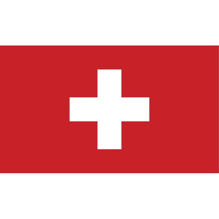 2-Pack Switzerland Flag Decal Sticker | 5-Inches By 3-Inches | Laminated Vinyl Decal | PDS544