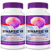 2 Pack Synaptic XR Core Focus, Think Faster Be Smarter with SynapticXR, Maximum Strength Formula for Overall Cognitive Health, All Natural Brain Supplement, Reviews 120 Capsules