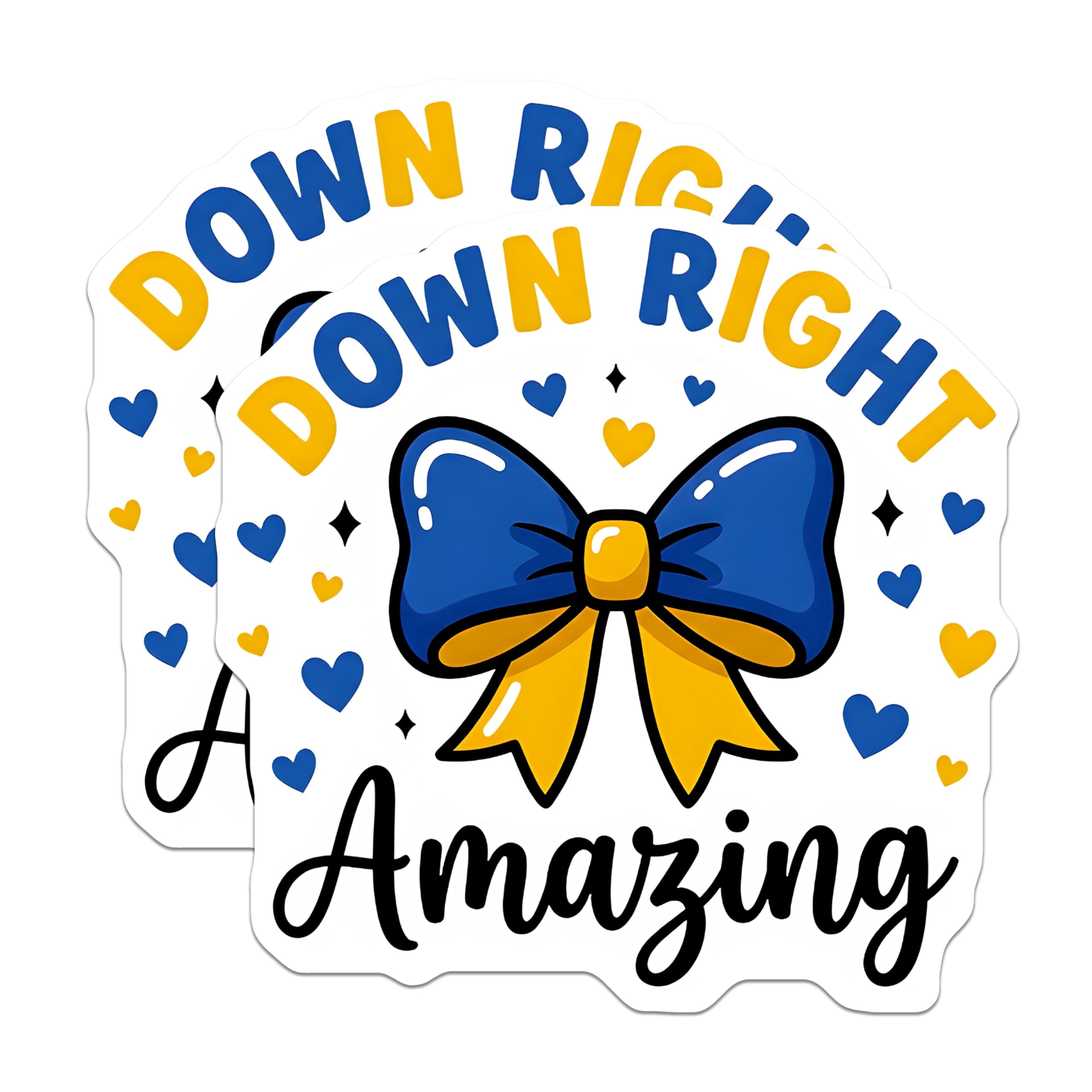 (2 Pack) Down Syndrome Awareness Stickers - Down Right Amazing - Blue ...