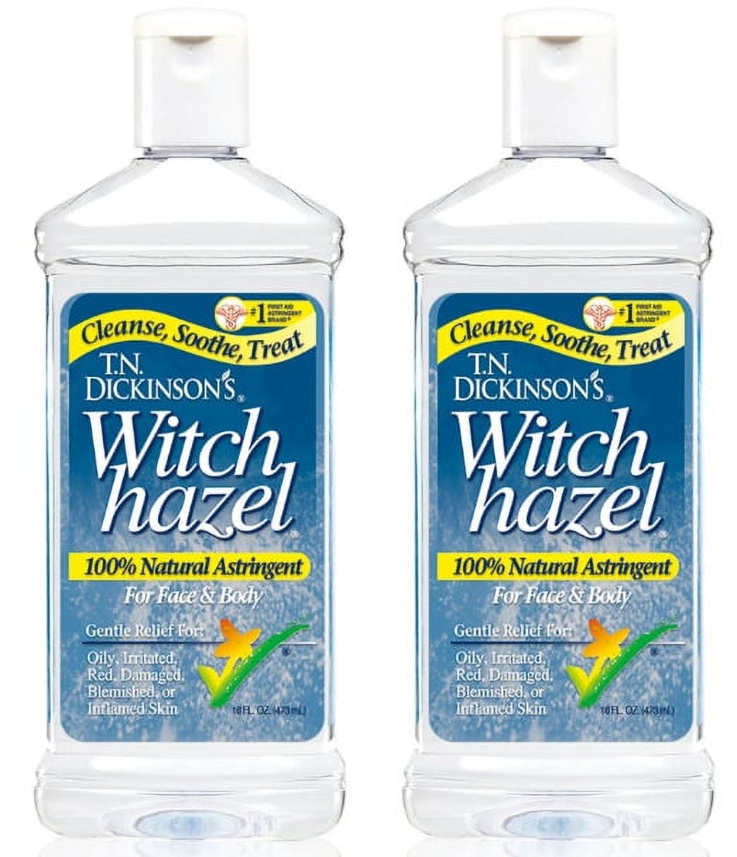 (2 Pack)T.N. Dickinson's Witch Hazel 100% Natural Astringent By Dickinson Brands,16 fl oz