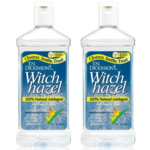 (2 Pack)T.N. Dickinson's Witch Hazel 100% Natural Astringent By Dickinson Brands,16 fl oz