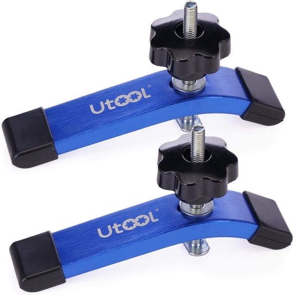 2 Pack T-Track Hold Down Clamps Kit with 3-1/2" T-Bolts, 6-1/3" L x 1-1/5" Width, Heavy Duty Anodized Clamps for Woodworking, Starlight Blue
